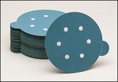 6 inch  film PSA discs with 6 vacuum holes. - 6" film PSA discs