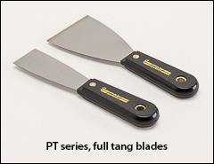 Full tang blades, black nylon handles - Putty knives, scrapers