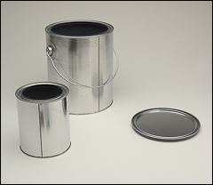Metal paint cans - Cans, funnels, jug