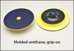 Molded urethane pads for hook and loop buffs - Backing pads for 7<Fraction>1/2</Fraction>" hook and loop buffs