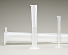 Polypropylene cylinders - Measuring, pouring