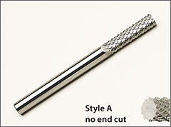 Style A, no end cut - Mastercut carbide routers