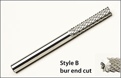 Style B, bur end cut, SGS - SGS carbide routers